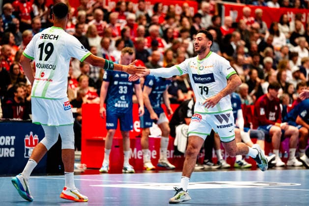 04 06 2026, xdobgx, Handball Daikin HBL, Handball Sport Verein Hamburg HSG Wetzlar v l Philipp Ahouansou HSG Wetzlar, 19 , Ahmed Nafea HSG Wetzlar, 79 Jubel, Torjubel, jubelt ueber das Tor, celebrate the goal, celebration Hamburg