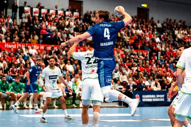 04 06 2026, xdobgx, Handball Daikin HBL, Handball Sport Verein Hamburg HSG Wetzlar v l Andreas Magaard Handball Sport Verein Hamburg, 4 at the throw, in action, throwing Hamburg