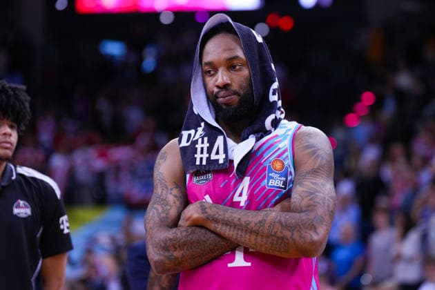 04 06 2026, xydrx, basketball, easyCredit Basketball Bundesliga, playoffs, semi-final game 3, Telekom Baskets Bonn FC Bayern Munich Basketball, Telekom Dome Bonn Jeff Garrett Jr Telekom Baskets Bonn, 4 disappointed after the defeat Copyright: HMBxMedia YannisxDreimann