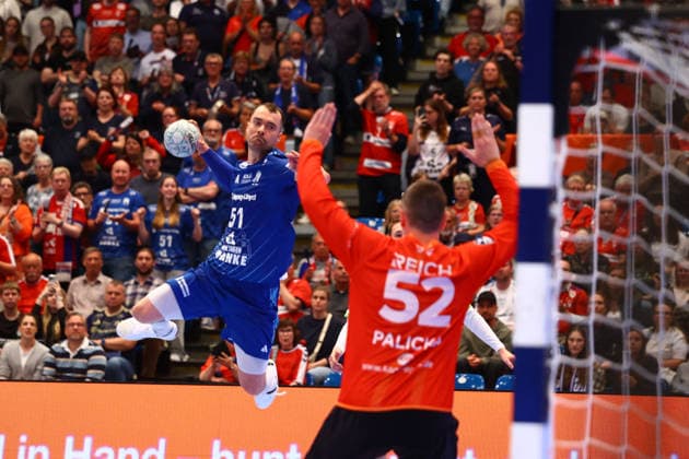 Handball I Men I Season 2025 2026 I Bundesliga I 33 Matchday I HSV Hamburg HSG Wetzlar I 04 06 2026 Casper Ulrich Mortensen 51, HSV Hamburg Andreas Palicka 52, HSG Wetzlar Hamburg Alsterdorfer Sporthalle Hamburg Germany Copyright: xLobeca RalfxHomburgx