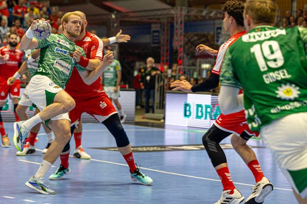 DAIKIN Handball Bundesliga, Kassel, MT Melsungen vs Fuechse Berlin, Rothenbach Halle Kassel 04 06 2026 DAIKIN Handball Bundesliga, Kassel, Germany 04 06 2026 Matthes Langhoff Fuechse Berlin, 25 at the throw, Handball Bundesliga, MT Melsungen vs Fuechse Berlin match, Rothenbach Halle Kassel Copyright: xBEAUTIFULxSPORTS Freudensteinx