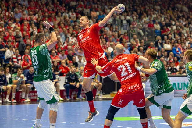 DAIKIN Handball Bundesliga, Kassel, MT Melsungen vs Fuechse Berlin, Rothenbach Halle Kassel 04 06 2026 DAIKIN Handball Bundesliga, Kassel, Germany 04 06 2026 Dainis Kristopans MT Melsungen, 10 at the throw, Handball Bundesliga, Match of MT Melsungen vs Fuechse Berlin, Rothenbach Halle Kassel Copyright: xBEAUTIFULxSPORTS Freudensteinx