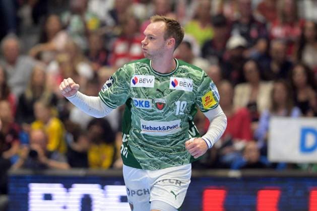 Mathias Gidsel Fuechse Berlin 19 , GER, MT Melsungen Fuechse Berlin, Handball, 1 Bundesliga, 33 Matchday, Season 2025 2026, 04 06 2026, GER, MT Melsungen Fuechse Berlin, Handball, 1 Bundesliga, 33 Matchday, Season 2025 2026, 04 06 2026 Kassel Copyright: xEibner-Pressefotox xRolandxSippelx EP_RSL
