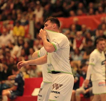 Photo skeptical face at Josip SIMIC Wetzlar Handball Men 1 Bundesliga 33 Matchday on Thu 04 06 2026 HSV Handball HSG Wetzlar