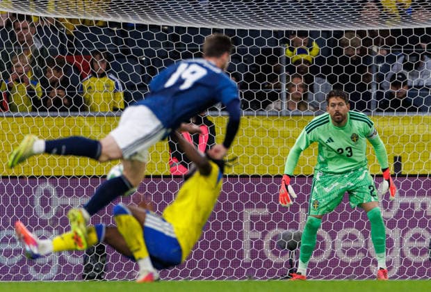 260604 Goalkeeper Kristoffer Nordfeldt of Sweden during the international friendly football match between Sweden and Greece on June 4, 2026 in Stockholm Photo Maxim Thore BILDBYRAN code MT JM0822 bbeng fotboll football soccer fotball träningslandskamp international friendly sverige sweden sverige a grekland greece  Copyright: MAXIMxTHORE BB260604MT095