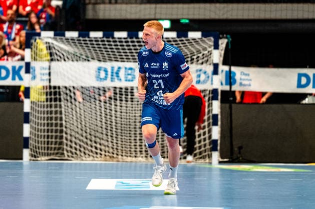 04 06 2026, xdobgx, Handball Daikin HBL, Handball Sport Verein Hamburg HSG Wetzlar v l Frederik Bo Andersen Handball Sport Verein Hamburg, 21 Jubel, Torjubel, jubelt ueber das Tor, celebrate the goal, celebration Hamburg