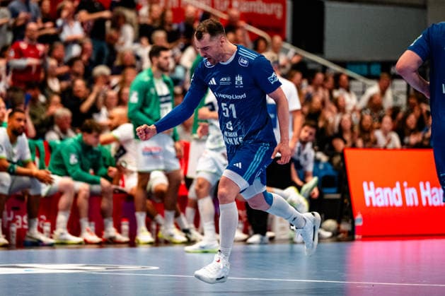 04 06 2026, xdobgx, Handball Daikin HBL, Handball Sport Verein Hamburg HSG Wetzlar v l Casper Ulrich Mortensen Handball Sport Verein Hamburg, 51 Jubel, Torjubel, jubelt ueber das Tor, celebrate the goal, celebration Hamburg