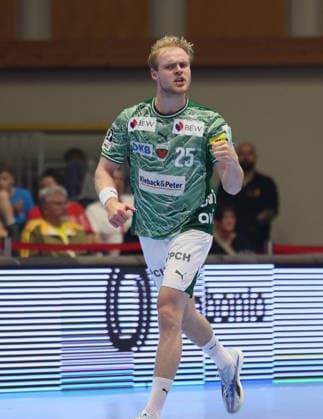 GER HBL Season 2025 2026 MT Melsungen vs FÜCHSE Berlin, 04 06 26, ROTHENBACH HALLE, Kassel Matthes LANGHOFF Füchse Berlin 25 , fist, emotion, jubilation after scoring a goal