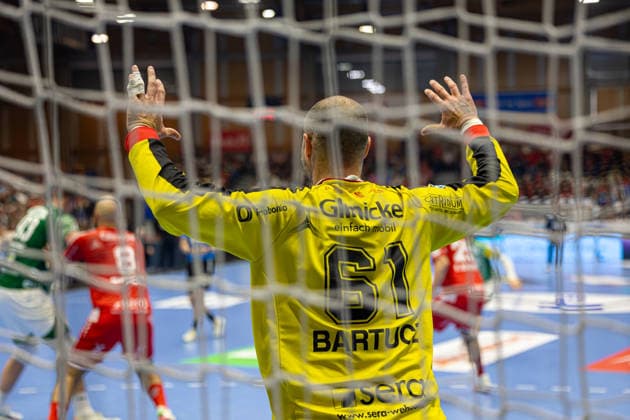 DAIKIN Handball Bundesliga, Kassel, MT Melsungen vs Fuechse Berlin, Rothenbach Halle Kassel 04 06 2026 DAIKIN Handball Bundesliga, Kassel, Germany 04 06 2026 Laszlo Bartucz MT Melsungen, 61 in goal, Handball Bundesliga, MT Melsungen vs Fuechse Berlin match, Rothenbach Halle Kassel Copyright: xBEAUTIFULxSPORTS Freudensteinx