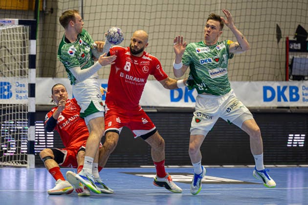 DAIKIN Handball Bundesliga, Kassel, MT Melsungen vs Fuechse Berlin, Rothenbach Halle Kassel 04 06 2026 DAIKIN Handball Bundesliga, Kassel, Germany 04 06 2026 Mathias Gidsel Fuechse Berlin, 19 on the ball, Handball Bundesliga, MT Melsungen vs Fuechse Berlin match, Rothenbach Halle Kassel Copyright: xBEAUTIFULxSPORTS Freudensteinx