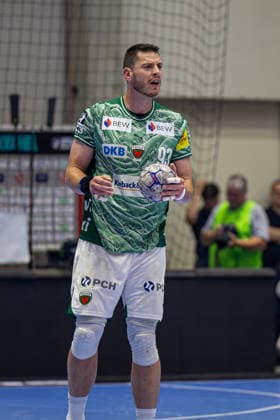 DAIKIN Handball Bundesliga, Kassel, MT Melsungen vs Fuechse Berlin, Rothenbach Halle Kassel 04 06 2026 DAIKIN Handball Bundesliga, Kassel, Germany 04 06 2026 Hans Lindberg Fuechse Berlin, 93 on the ball, Handball Bundesliga, MT Melsungen vs Fuechse Berlin match, Rothenbach Halle Kassel Copyright: xBEAUTIFULxSPORTS Freudensteinx