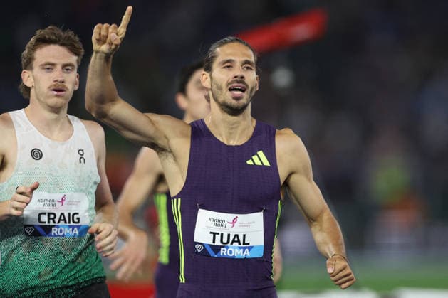 ATHLETICS - Athletics Internationals - Golden Gala Pietro Mennea - Wanda Diamond League Photo by IPA ABACAPRESS.COM85327231 - ROME, Italy - June 4, 2026: Gabriel TUAL win Men s 800 Metres The world s top track and field athletes compete at the Golden Gala Pietro Mennea at Rome s Olympic Stadium, the fifth stop of the 2026 Wanda Diamond League season. The prestigious meeting brings together international stars for an evening of elite performances in one of athletics most iconic events. Roma Italy  Copyright: xIPAxSport ABACAx