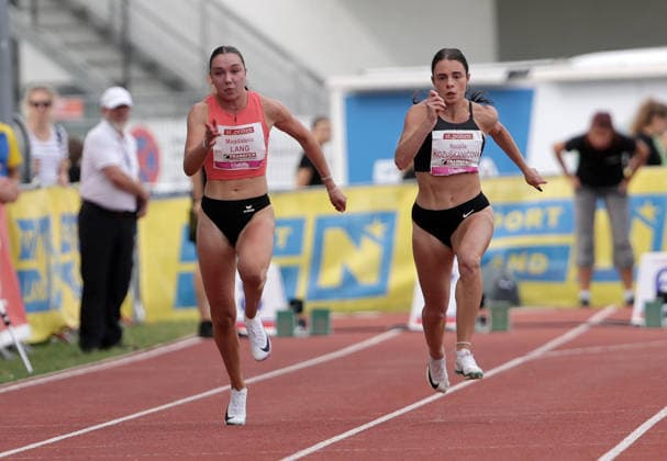 ATHLETICS - Liese Prokop Memorial ST. POELTEN,,04.JUN.26 - ATHLETICS - Liese Prokop Memorial, 100m, women. Image shows Magdalena Lang (AUT) and Lenka Kovacovicova (SVK).  GEPAxpictures xWalterxLuger