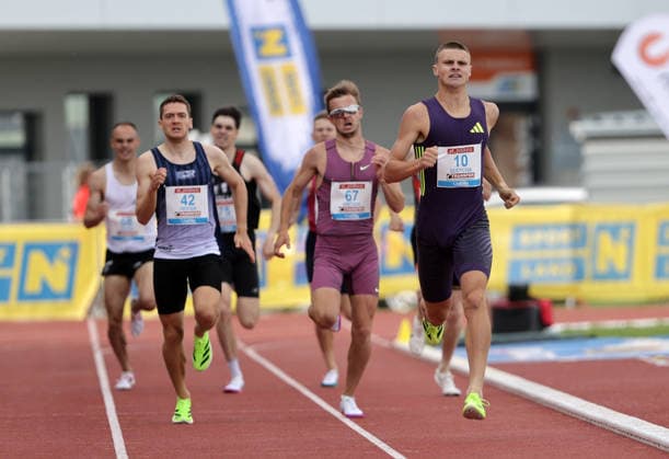 ATHLETICS - Liese Prokop Memorial ST. POELTEN,,04.JUN.26 - ATHLETICS - Liese Prokop Memorial, 800m, men. Image shows Robin Oester (SUI), Vladyslav Finchuk (UKR) and Jakub Dudycha (CZE).  GEPAxpictures xWalterxLuger