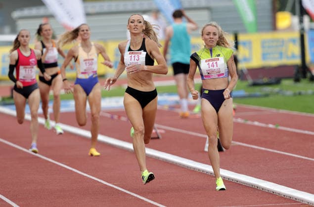 ATHLETICS - Liese Prokop Memorial ST. POELTEN,,04.JUN.26 - ATHLETICS - Liese Prokop Memorial, 800m, women. Image shows Nina Vukovic (CRO) and Caroline Bredlinger (AUT).  GEPAxpictures xWalterxLuger