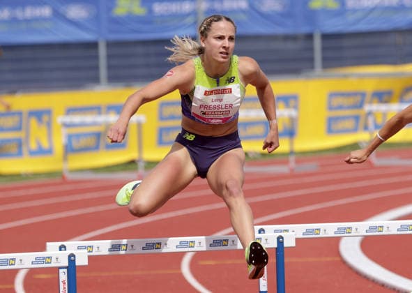 ATHLETICS - Liese Prokop Memorial ST. POELTEN,,04.JUN.26 - ATHLETICS - Liese Prokop Memorial, 400m hurdles, women. Image shows Lena Pressler (AUT).  GEPAxpictures xWalterxLuger