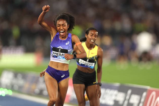 ATHLETICS - Athletics Internationals - Golden Gala Pietro Mennea - Wanda Diamond League Photo by IPA ABACAPRESS.COM85327758 - ROME, Italy - June 4, 2026: Likina AMEBAW win Women s 5000 Metres. The world s top track and field athletes compete at the Golden Gala Pietro Mennea at Rome s Olympic Stadium, the fifth stop of the 2026 Wanda Diamond League season. The prestigious meeting brings together international stars for an evening of elite performances in one of athletics most iconic events. Roma Italy  Copyright: xIPAxSport ABACAx