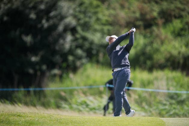 AMSTERDAM, NETHERLANDS - JUNE 04: Mike Toorop of the Netherlands plays his second shot from the fairway of the 3rd hole during the first round of the KLM Open at The International on June 4, 2026 in Amsterdam, Netherlands. Credit: Andy Astfalck NurPhoto Netherlands Copyright: xAndyxAstfalckx