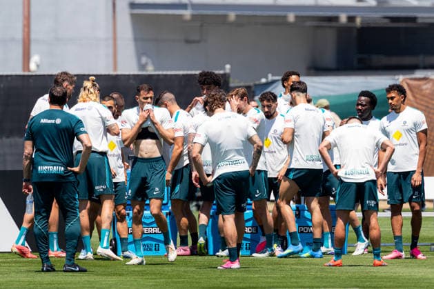 SOCCER AUSTRALIA TRAINING, The Socceroos squad during practice at the Soccerroos facility at the Oakland Roots Sports Club in Alameda, California, United States, Thursday, June 4, 2026. ( NO ARCHIVING Alameda California United States  Copyright: xJasonxHenryx 20260605147151388995