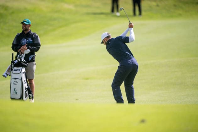 AMSTERDAM, NETHERLANDS - JUNE 04: Rocco Repetto Taylor of Italy plays his second shot from the fairway of the 3rd hole during the first round of the KLM Open at The International on June 4, 2026 in Amsterdam, Netherlands. Credit: Andy Astfalck NurPhoto Netherlands Copyright: xAndyxAstfalckx