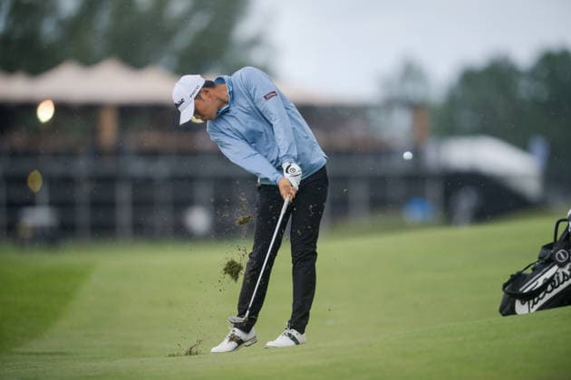 AMSTERDAM, NETHERLANDS - JUNE 04: Jerry Ji of the Netherlands plays his second shot from the fairway of the 10th hole during the first round of the KLM Open at The International on June 4, 2026 in Amsterdam, Netherlands. Credit: Andy Astfalck NurPhoto Netherlands Copyright: xAndyxAstfalckx