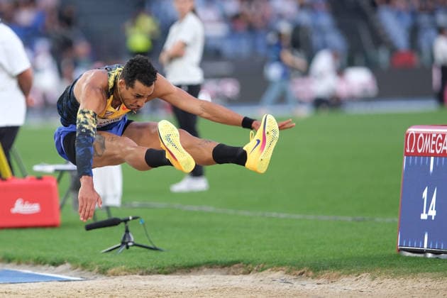 2026 Wanda Diamond League - Golden Gala Pietro Mennea Almir Dos Santos of Brazil competes in the men s Triple Jump event during the Golden Gala Pietro Mennea, the fourth stage of the 17th edition of the WANDA Diamond League at Olympic Stadium in Rome, Italy, on June 4, 2026. Rome Italy Italy  Copyright: xRobertoxTommasinix originalFilename:tommasini-wandadia260604_npw0g.jpg