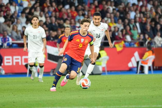 Spain v Iraq friendly match Mundial 2026 Gavi of Spain during the friendly match Mundial 2026 between Spain and Iraq played at the Riazor Stadium in A Coruna, Spain on June 4, 2026 A Coruna Galicia Spain Football Copyright: xAgenciaxLOFx