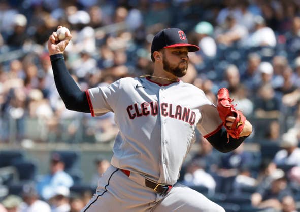 Cleveland Guardians Starting Pitcher Slade Cecconi throws a pitch in the fifth inning against the New York Yankees at Yankee Stadium on Thursday, June 4, 2026 in New York City. The Yankees defeated the Guardians 2-1.  NYP20260604104 JOHNxANGELILLO