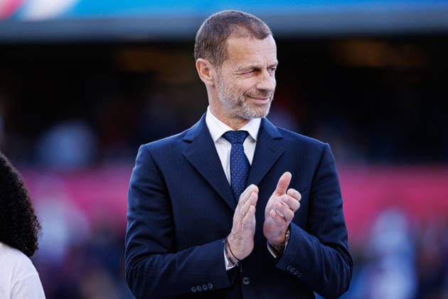 Aleksander Ceferin seen during the UEFA Womens Champions League 2026 final game between teams of FC Barcelona, Barca Femeni and OL Lyonnes (Maciej Rogowski Ball Raw Images) Oslo Ullevaal Stadion Norway Copyright: xMaciejxRogowskix maciejrogowski_fcb_ol_womens_2526-250