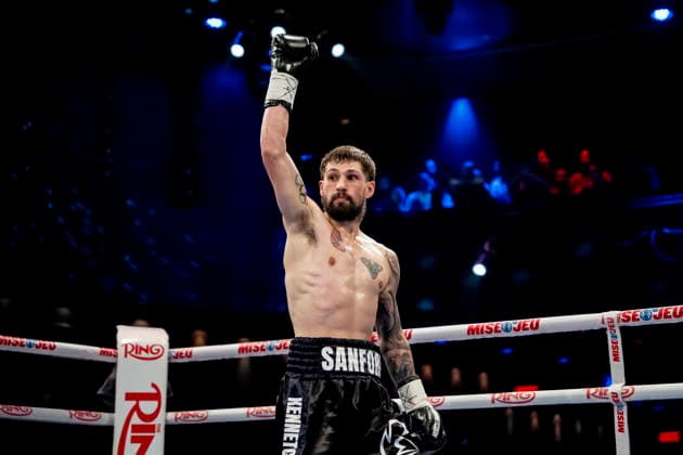 June 4, 2026, Montreal, Pq, CANADA: Wyatt Sanford celebrates his win over Juan Pablo Ilharregui by technical knockout in their lightweight fight, in Montreal on Thursday, June 4, 2026. Canada News - June 4, 2026  - ZUMAc35_ 20260604_zaf_c35_123 Copyright: xChristopherxKatsarovx