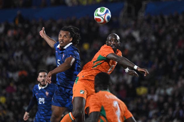 Friendly Match - France v Ivory Coast - FA French defender Jules Kounde heads the ball during the friendly football match between France and Ivory Coast at the Beaujoire stadium in Nantes on June 4, 2026. Photo by Firas Abdullah ABACAPRESS.COM Nantes Pays de la Loire France  Copyright: xAbdullahxFiras ABACAx