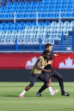 Canada s Training Day For The Fiendly Match v Northern Ireland Alphonso Davies of Canada national soccer team during the training day ahead International Friendly, Länderspiel, Nationalmannschaft match between Canada and Northern Ireland at Saputo Stadium. on June 4, 2026 in Montreal, Canada. (Photo by Horacio Zamora Eyepix Group) Copyright: xHoracioxZamorax xEyepixxGroupx HZ_04062026_185813