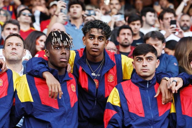 (L-R) Nico Williams, Lamine Yamal, Pedri (ESP), JUNE 4, 2026 - Football Soccer : International Friendly, Länderspiel, Nationalmannschaft match between Spain - Iraq at the Estadio Municipal de Riazor in A Coruna, Spain. Noxthirdxpartyxsale  aflo_333275397