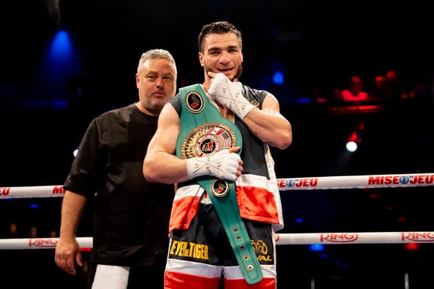 June 4, 2026, Montreal, Pq, CANADA: Imam Khataev co loÂ¨bre sa victoire contre MickaoÂ«l Diallo lors de leur combat pour le championnat du monde NABF des poids mi-lourds o Montro al, le jeudi 4 juin 2026. LA PRESSE CANADIENNE Canada News - June 4, 2026  - ZUMAc35_ 20260604_zaf_c35_156 Copyright: xChristopherxKatsarovx