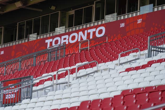June 4, 2026, Toronto, Ontario, Canada: World Cup signage and branding in the stands of Toronto stadium during the Toronto Stadium - Media Tour on June 04, 2026 in Toronto, Canada. Toronto Canada - ZUMAe321 20260604_zsa_e321_034 Copyright: xLeonardoxRamirezx