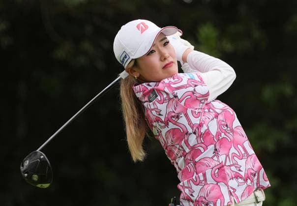 Golf: U.S. Women s Open Shiho Kuwaki of Japan tees off during the first round of the U.S. Women s Open golf tournament at Riviera Country Club in Pacific Palisades, California, on June 4, 2026.  A14AA0005617752P