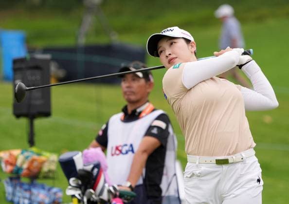 Golf: U.S. Women s Open Sakura Koiwai of Japan tees off during the first round of the U.S. Women s Open golf tournament at Riviera Country Club in Pacific Palisades, California, on June 4, 2026.  A14AA0005617754P