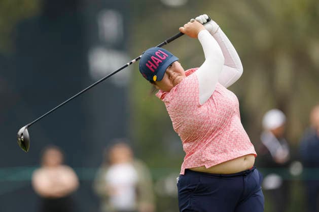 Angel Yin hits from the 2nd tee in the first round of the U.S. Women s Open golf championship at Riviera Country Club in Pacific Palisades, California on Thursday, June 4, 2026.  GLP20260604101270 CAROLINExBREHMAN
