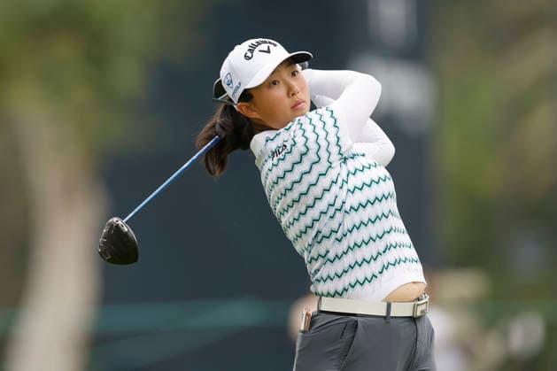 Ruoning Yin hits from the 2nd tee in the first round of the U.S. Women s Open golf championship at Riviera Country Club in Pacific Palisades, California on Thursday, June 4, 2026.  GLP20260604101271 CAROLINExBREHMAN