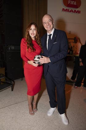 Miami host FIFA World Cup, WM, Weltmeisterschaft, Fussball 2026 committee VIP dinner Featuring: Danielle Dubuc Wightman & Gianni Infantino Where: Miami, Florida, United States When: 04 Jun 2026 Credit: Seth Browarnik INSTARimages EDITORIAL USE ONLY. NOT FOR USE BY NEWSPAPERS BASED IN THE UK. Copyright: xx instar55749569