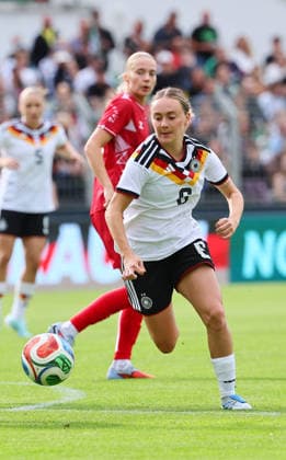 Germany Denmark international U23 Women Leipzig, 04 06 2026, Alfred Kunze Sportpark, Soccer, U23 Women, International match BR GERMANY GER vs DEN DEN 2 0 2 0 , In the picture Sofie Zdebel 6, GER, Leverkusen , Picture Point