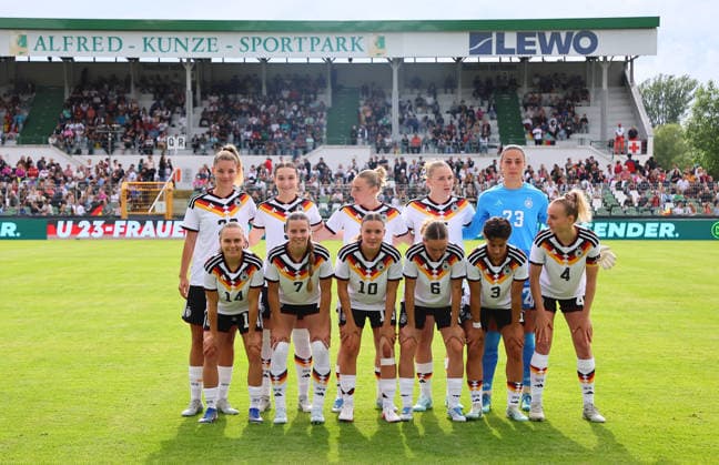 Germany Daenemark Laenderspiel U23 Frauen Leipzig, 04 06 2026, Alfred Kunze Sportpark, Fußball, U23 Frauen, International match BR DEUTSCHLAND GER vs DÄNEMARK DEN 2 0 2 0 , Im Bild Startelf Deutschland , Picture Point