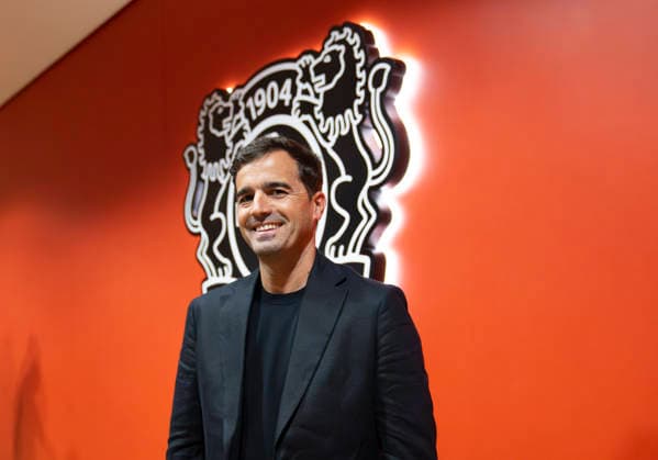 Here in the picture Carles Martinez Bayer 04 Leverkusen, Head Coach 05 06 2025, Press conference Bayer 04 Leverkusen Carles Martinez is introduced as the new head coach at Bayer Leverkusen during a press conference , GER, Leverkusen, BayArena DFL regulations prohibit any use of photographs as image sequences and or quasi video Copyright: HMBxMedia xMarcoxBader