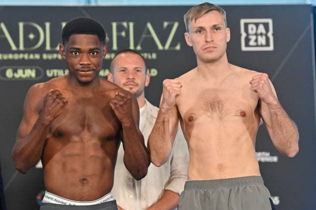 Josh Padley v Aqib Fiaz Weigh-In Chris Mulunda and Connor Goulding during the Josh Padley v Aqib Fiaz Weigh-In at the Millennium Gallery, Sheffield, England, United Kingdom on 5 June 2026 Credit: Connor McMain Every Second Media Editorial use only. All images are copyright Every Second Media Limited. No images may be reproduced without prior permission. Copyright: xIMAGO EveryxSecondxMediax ESM-2022-0014 ConnorxMcMainx xEveryxSecondxMediax
