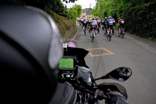 Tour de Wallonie 2026 Stage 5 AUBEL, BELGIUM - JUNE 05 : General view from the motorbike during stage 5 of the 47th edition of Ethias Tour de Wallonie an UCI ProSeries 2.Pro cycling road race stage for Men Elite of 176.45 km with start in Bassenge and finish in Aubel on June 5, 2026 in Aubel, Belgium, 05 06 2026 ( Motordriver Pieter Van Herzele - Aubel Belgium  Copyright: xSesx