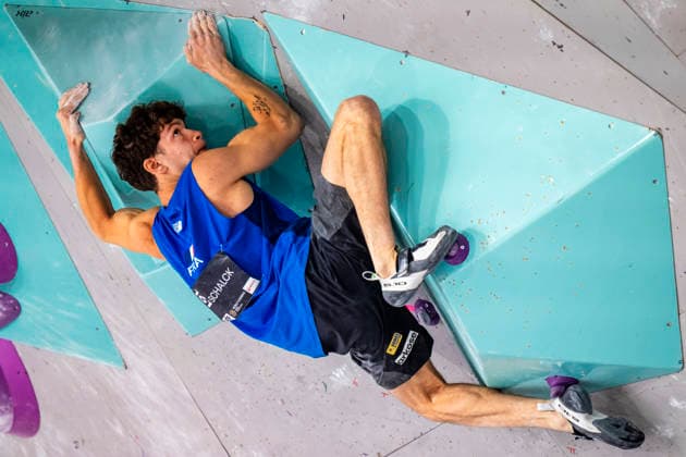 French climber Mejdi Schalck competes in World Cup in sport climbing: bouldering - semi-finals men, in Prague, Czech Republic, on June 5, 2026. (CTKxPhoto VitxSimanek) CTKPhotoP2026060504965  CTKPhotoP2026060504965