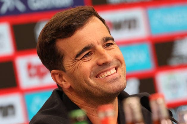 05 06 2026, Football, Bayer 04 Leverkusen, 1 Soccer Bundesliga, BayArena, Season 2026 2027 Press conference for the presentation of the new head coach Carles Martinez Novell Welcome DFB regulations prohibit any use of photographs as image sequences and or quasi video North Rhine-Westphalia Germany