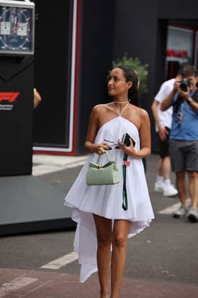 05 06 2026, Circuit de Monaco, Monte Carlo, Formula 1 Louis Vuitton Grand Prix Monaco 2026 ,in the picture Alexandra Saint Mleux, wife of Charles Leclerc MCO , Scuderia Ferrari HP Photo by Alessandro Martellotta Hasan Bratic DeFodi Images