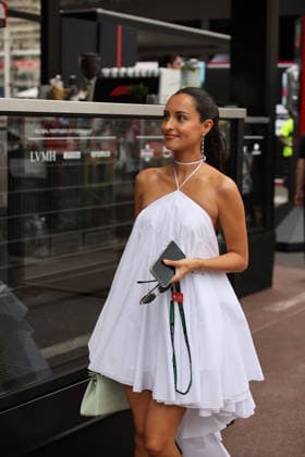 05 06 2026, Circuit de Monaco, Monte Carlo, Formula 1 Louis Vuitton Grand Prix Monaco 2026 ,in the picture Alexandra Saint Mleux, wife of Charles Leclerc MCO , Scuderia Ferrari HP Photo by Alessandro Martellotta Hasan Bratic DeFodi Images