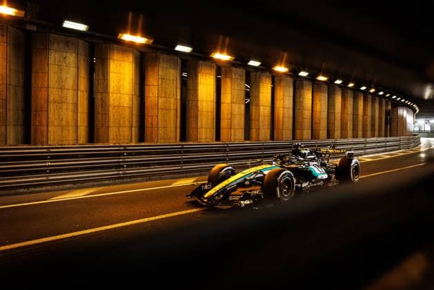 George Russell Mercedes AMG Petronas F1 Team, 63 with his car in the tunnel, Monaco Grand Prix, Motorsport, Formula 1, 2026 season, 05 06 2026 Monaco Grand Prix, Motorsport, Formula 1, 2026 season, 05 06 2026 Copyright: xEibner-Pressefoto AlexanderxNeisx EP_ANS